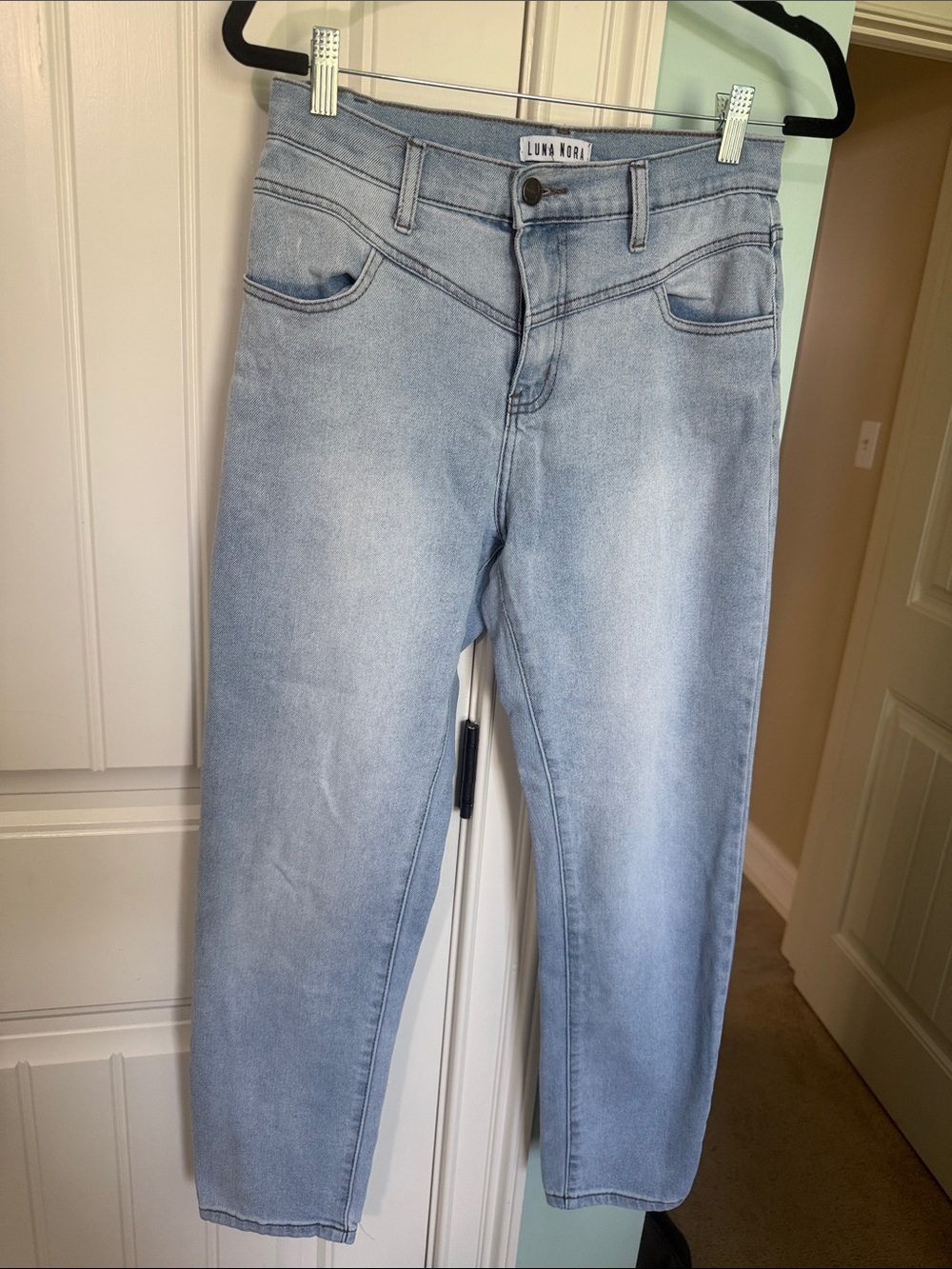 Light Blue High-Rise Cropped Jeans